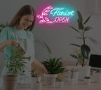 Florist Open Neon Sign for Flower Shop Storefront Window Business Decor - Image 2