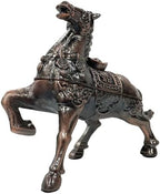 Briskfeel Metal Ornament Galloping Horse Statue Classic Bronze Finish Luxury Home Decor Multi Functional Sculpture for Living Room Office Desk Feng Shui Art (D3 Bronze) - Image 4