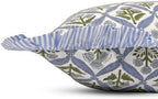 Ridhi Block Print Light Steel Blue Throw Pillow Cover 16" x 16" (Pack of 2) Decorative Cushion Covers with Ruffle for Couch, Sofa, Bed, Living Room, Home Decor Gift for Spring, Easter, Valentine - Image 4