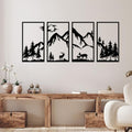 DUOOLN Metal Mountain Scene Wall Decor, Forest Line Drawing Art Sculpture by DUOOLN