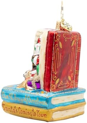 Christopher Radko Santa's Book Nook Gem Glass Christmas Ornament - Image 4