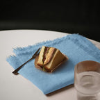 Handmade Cloth Napkins 100% Cotton Napkins with Fringe，Delicate Handmade Cloth Napkins for Dinners, Parties, Weddings and More，18 x 18 Inch Set of 12 - Blue - Image 3