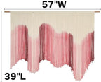 Macrame Wall Hanging Large Pink Dip Dye Boho Home Fiber Wall Art 57"W*39"L - Image 5