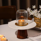 4 PCS Votive Candle Holders, Glass Gold Lantern Fall Style with Metal Base - Image 6