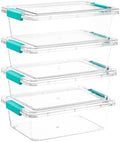 Vtopmart 4 Pack 3 Qt Clear Storage Bins with Lids for Building Blocks，Craft by Vtopmart