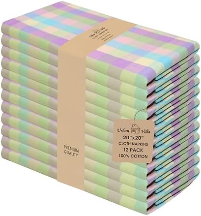 Urban Villa Cloth Napkins Cotton 20x20 (Set of 12) Lagyp by CottonTrends
