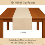 Chardin home Natural Jute Table Runner 13x108 Inch – Vintage Boho Rustic Table Decor – Handwoven Long Table Runner in Natural Jute and Ivory – Farmhouse Dining or Console Table Accent - Image 4
