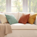 MIULEE Soft Corduroy Decorative Throw Pillow Covers Teal-Rust 20x20 - Image 3