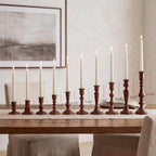 NUPTIO Wood Taper Candle Holders: Set of 10 Mixed Candlestick Holders Bulk - Image 2