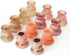 WDHODEC Pink Gold Candlestick Holders 12PCS Glass Taper Candle Holders for Table Centerpiece Colorful Candle Sticks for Spring Wedding, Party and Festival Decoration by WDHODEC
