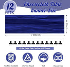 12Pack Royal Blue Cheesecloth Table Runners 10FT Table Runner - Image 3