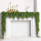 2 Pack Christmas Norfolk Pine Garland 9FT, Real Touch Greenery by GeegoodsLLC