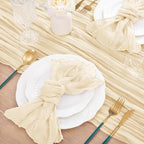 Cheesecloth Table Runner Beige Cream Fall Wedding Table Runner 10ft, 8 Pack - Image 6