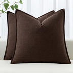 MIULEE Decorative Linen Euro Sham Pillow Covers 26x26 Dark Brown by MIULEE