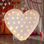 Maxcheck 4FT Marquee Large Light up Decoration, Balloon Frame with Bulb Light String Foam Marquee Signs for Valentine's Eid Birthday Engagement Baby Shower Party Decorations(Cute Heart) by Maxcheck