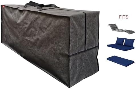 Outdoor Rectangular Cushion Storage Bag, Protective Zippered Storage Bags with Handles, 60"X20"X28" Dark Grey - Image 5