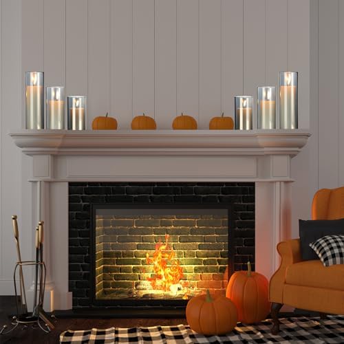Shihanee 36 Pillar Candles,2.6'' X 4.7'', 5.9'', 7.9'',Smoke Gray,White - Image 7