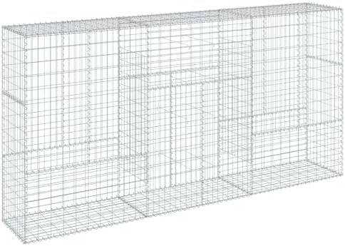 vidaXL Gabion Basket with Cover 118.1"x19.7"x59.1" Galvanized Iron by vidaXL