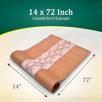 Burlap Lace Table Runner (Pack of 6) – 14”x 72” - No-Fray Finished Edge Natural Table Runner – No Odor, Eco-Friendly Burlap Runner - Perfect for Christmas, Wedding, Thanksgiving - Image 2