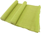 BambooMN Green 15" x 88" Vintage Burlap Table Runner for Rustic Wedding Bridal Shower Bachelorette Graduation Party Table Decor Decorations, 6 Pieces by BambooMN