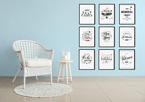 Haus and Hues Set of 9 Interchangeable Home Sign, Easter House Decor, Easter Wall Art, Spring Wall Decor Interchangeable Holiday Options, Interchangeable Holiday Decor (12x16, Unframed) - Image 4