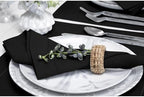 Solino Home 100% Pure Linen Napkins Black Hemstitch, 20 x 20 in, Set of 4 - Image 3