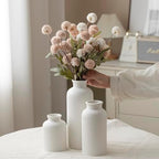 Large Modern Ceramic Vase Set, White Ribbed Matte Design, 3-Piece Decorative Vases for Home, Living Room, Office (XL White) - Image 2