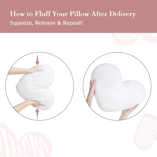 AELS Heart Shaped Pillow, Set of 2, Heart Decorative Throw Pillows, Boucle Love Cute Pillows 20 & 16 Inches, Valentines Day Decorations, Wedding Decor, Living Room Bedroom Nursery Decor, White - Image 6