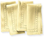 100% Pure Linen Napkins Yellow with Embroidered Dot Set of 4, 18 x 18 Inch by OlucioAuthentiqueHome
