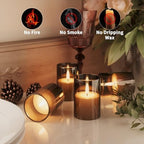 12Pack Flameless LED Candles with Timer, Battery Operated, Black, 2"x3" - Image 2