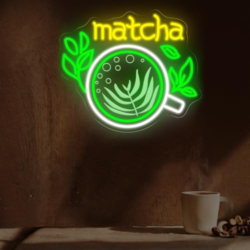 Matcha Neon Sign, Green Tea LED Wall Decor for Cafe, Tea Shop & Home Bar - Image 2