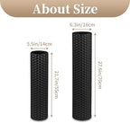 Sziqiqi Black Tall Floor Vase, Cylinder Metal Decorative Vase Set, 2Pcs - Image 3