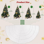 AerWo 72 Inch Christmas Tree Skirt, White Faux Fur Tree Skirt Thick Soft Plush Rug for Christmas Tree Decorations, Large Xmas Tree Mat for Christmas Indoor Holiday Party Ornaments Home Decorations - Image 3