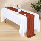 14 Pack Terracotta Cheesecloth Table Runner 17x108 Inch Semi Sheer Boho Gauze Cheese Cloth Fabric Table Runners, for Wedding Party Baby Shower Birthday Home Decor Garden Farmhouse - Image 3
