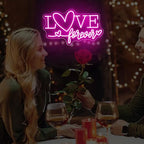 Love Forever Heart Neon Sign, Wedding Party LED Neon Light Valentine's Day Wedding Backdrop Decor Gift For Lover Valentine's Day Gift, LED Romantic Light, Couple Space Accent-Pink-16.5" - Image 6