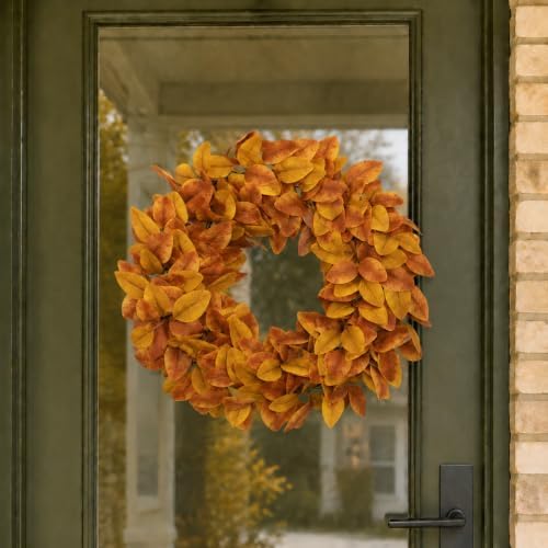 20 Inch Fall Wreaths for Front Door, Autumn Leaves Outdoor Wreaths - Image 2