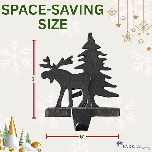 Park Designs Moose & Tree Stocking Hanger Set of 2, Black - Image 2
