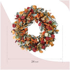 24 Inch Fall Wreath with Berries Eucalyptus for Front Door - Image 5