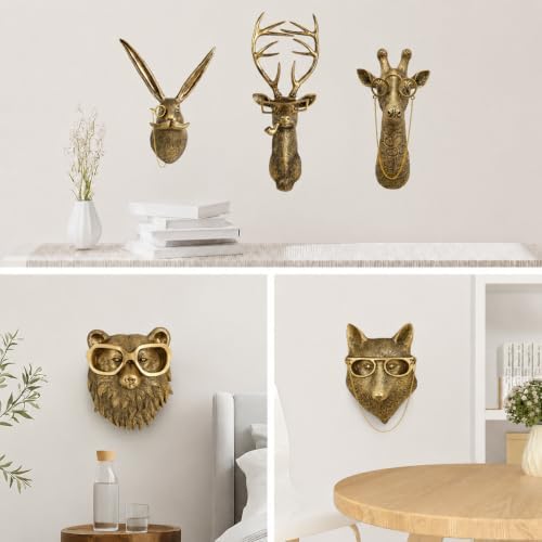 UITWMKTG Gold Rabbit Head Wall Decor - Modern Animal Wall Sculpture, Bunny Wall Art for Living Room, Bedroom, Office, Gold Wall Hanging Home Decoration - Image 6
