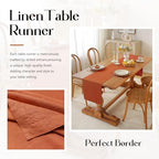 100% Pure French Linen Table Runner (Caramel,14x90 Inch) - Image 7