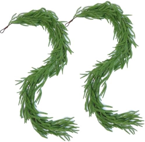 Hananona 2Pcs 6FT Christmas Garlands, Real Touch Norfolk Pine Garland - Image 3