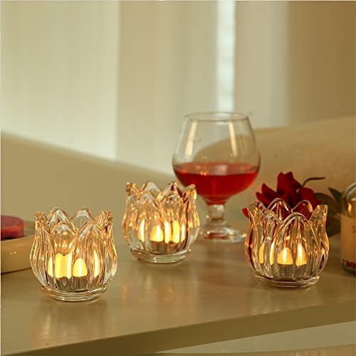 GOLDEAL 12Pcs Clear Votive Candle Holders,Clear Thick Glass Tea Light Candle Holder Bulk,Tealight Candle Jars for Wedding Table Decor,Party Supplies,Bridal Shower,Baby Shower,Tables Centerpieces - Image 3