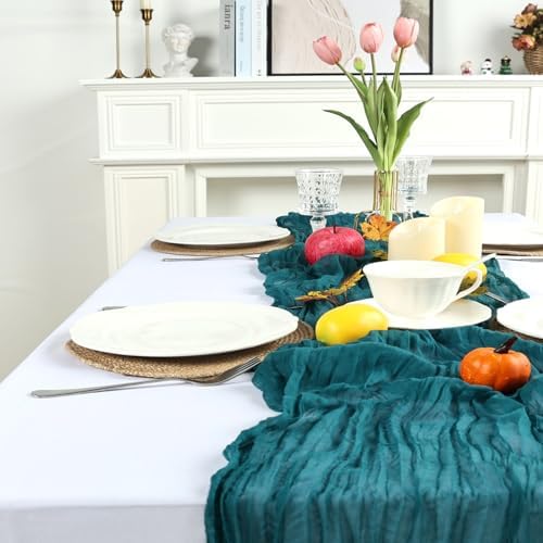 12 Pack Teal Cheesecloth Table Runner 23 x 120 Inch 10Ft - Image 5