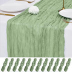 12Pack Sage Green Cheesecloth Table Runner 10FT Wedding Party Decor by Unknown