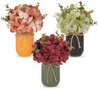 DILATATA Mason Jar Centerpiece Rustic Floral Centerpiece for Table Farmhouse Decor Fall Artificial Hydrangea Flowers Thanksgiving Tiered Tray Decoration for Kitchen, Dining Room, Home Decor-Set of 3 by DILATATA