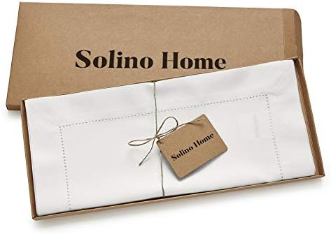 Solino Home Cotton Linen Table Runner White Hemstitch, 14 x 132 in - Image 4