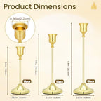 10 Sets Gold Candle Holders, 30-Pack Brass Taper Candle Holders - Image 2