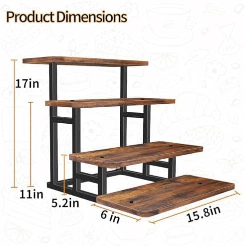 Lily Cupcake Stand for 50 Cupcakes, 2 PACK Wooden Dessert Table Display Set for Wedding Cupcake Tower, Stepped Tiered Tray Stand 4 Tier Risers Display Stands Serving Trays for Party Market Display - Image 2