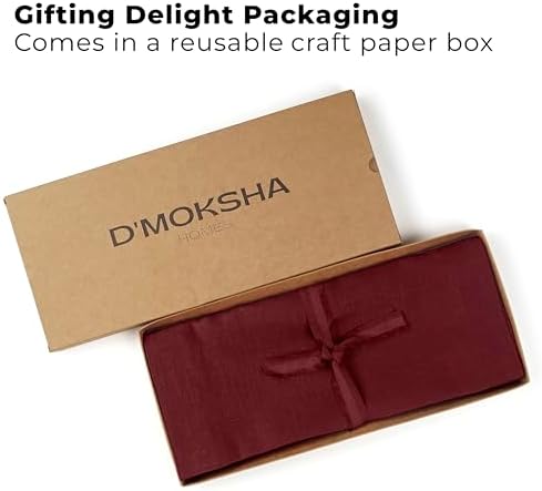 Classic Linen™ by D'Moksha, Dark Red Table Runner 108 Inches Long, 100% Pure Linen, 14 x 108 Inch Table Runner for Dresser, Dining- Fall, Weddings, Outdoor Hosting - Image 4
