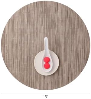 Chilewich Bamboo Placemats Set of 4, Round Woven Placemats - Image 2